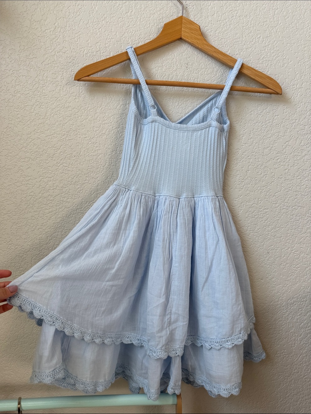 Aerie Endless Memories Dress Eyelet Blue Womens size XXSmall - Picture 6 of 12